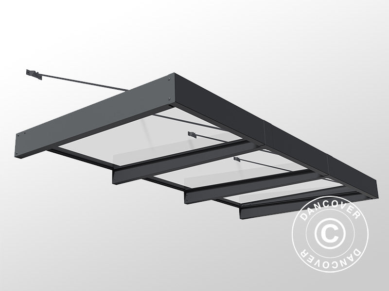 Zadaszenie drzwiowe Sophia XL 3000, Palram/Canopia, 1,40x2,86x0,17m, Ciemnoszary/Przezroczysty