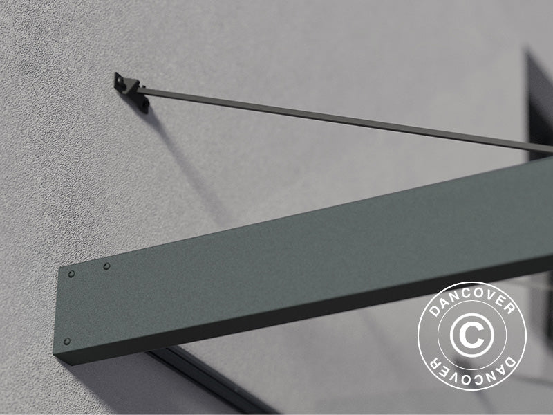 Zadaszenie drzwiowe Sophia XL 4000, Palram/Canopia, 1,40x3,79x0,17m, Ciemnoszary/Przezroczysty