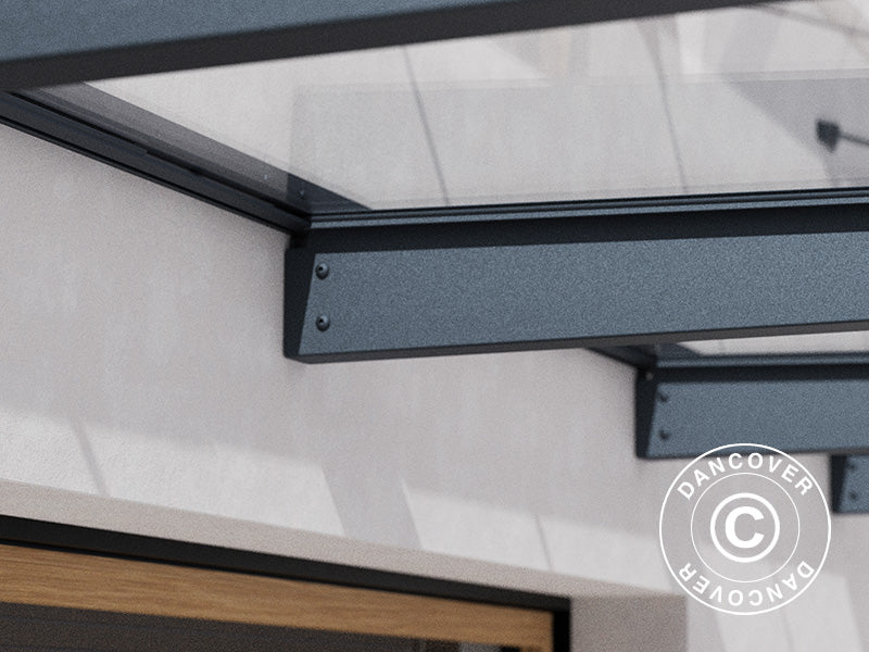 Zadaszenie drzwiowe Sophia XL 5000, Palram/Canopia, 1,40x4,71x0,17m, Ciemnoszary/Przezroczysty