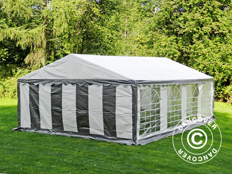 Namiot imprezowy PLUS 5x8m PE 700, Szary/Biały