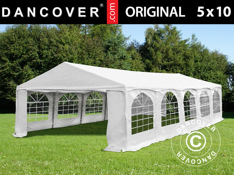Namiot imprezowy Original 5x10m PVC 900, "Arched", Biały