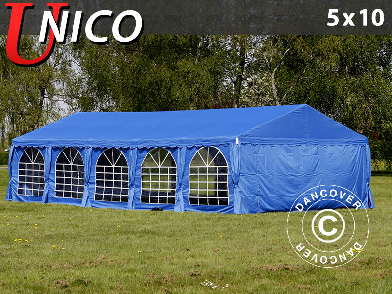 Namiot imprezowy UNICO 5x10m, Niebieski