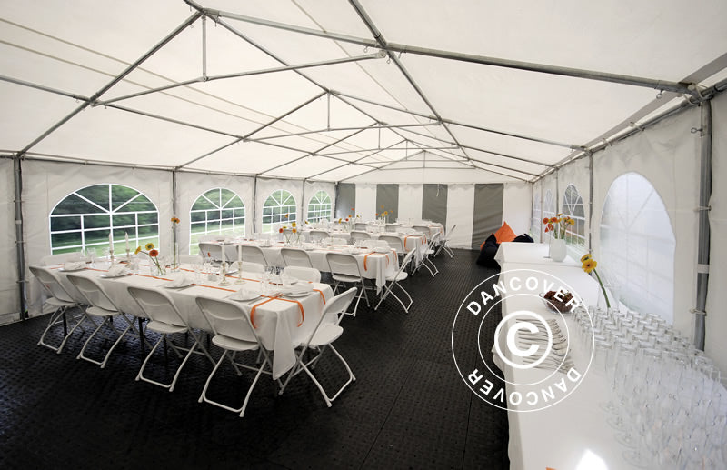 6x10m PVC Partytent Grey/White Velcro Closing SH