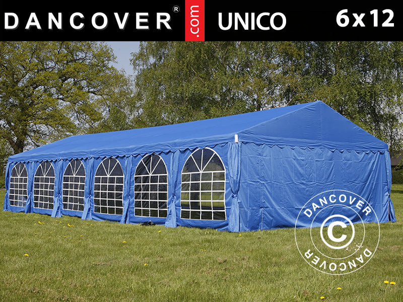 Namiot imprezowy UNICO 6x12m, Niebieski
