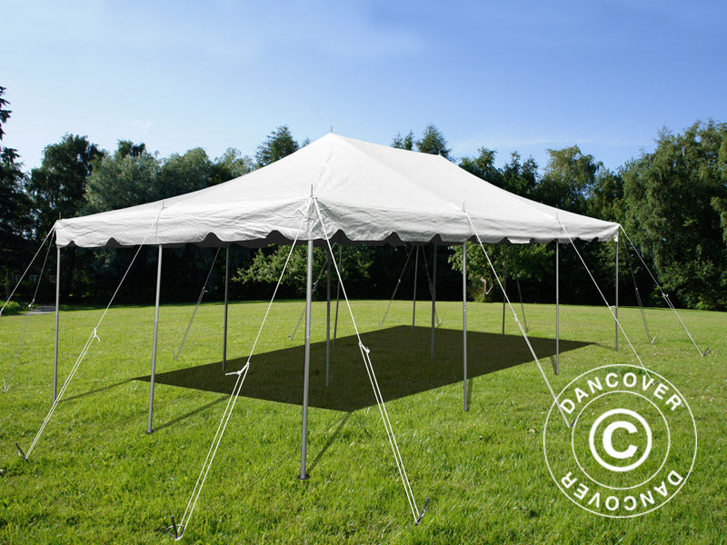 Pole tent 4x8m PCV, Biały