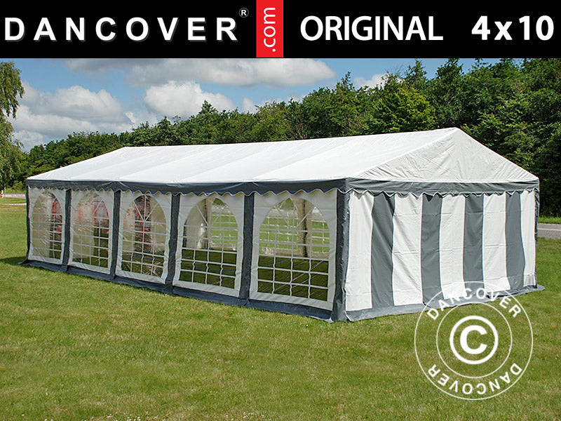 Namiot imprezowy Original 4x10m PVC 900, Szary/Biały