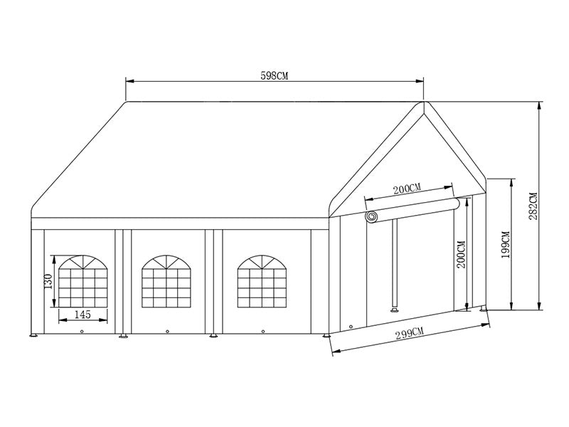 Namiot imprezowy Basic 3x6m PE 500, Biały