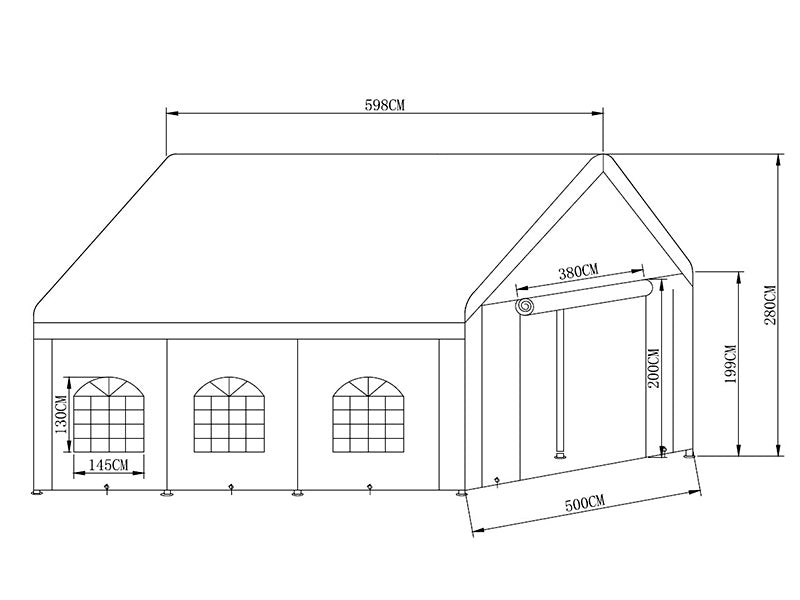 Namiot imprezowy Basic 5x6m PE 500, Biały
