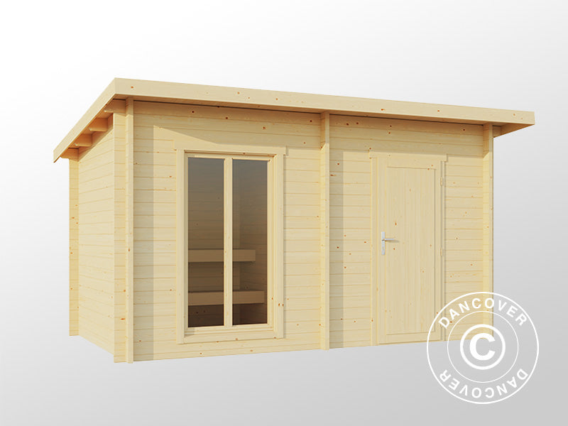 Drewniany domek sauna Levi, 4x2,2m, 8,26m², Naturalne drewno