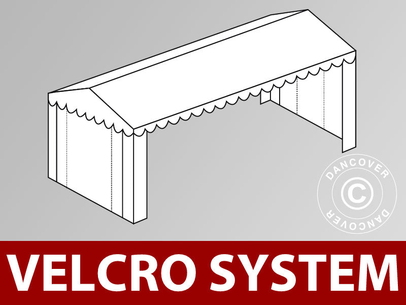 Poszycie dachowe z rzepami Velcro do namiotu imprezowego Plus 4x8m, Biały