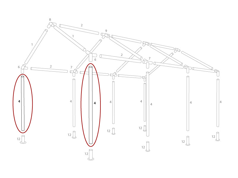 Wspornik z płytą podstawy, Ø38mm, 1880mm