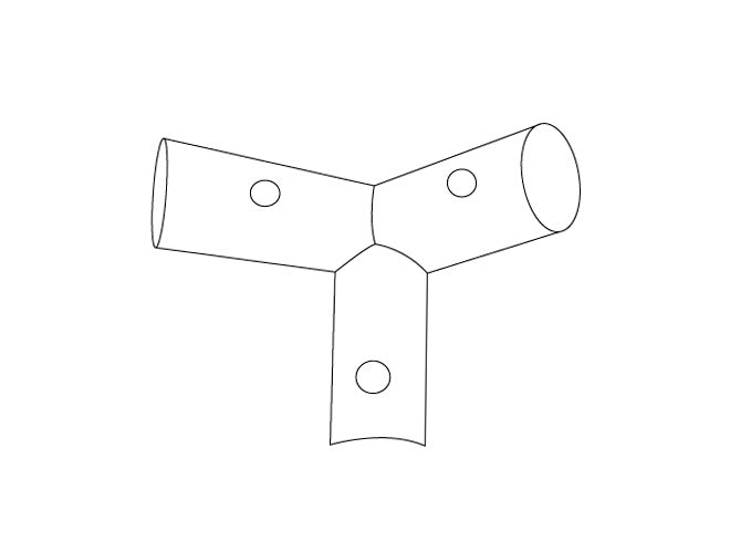 łącznik 3-stronny, Ø42mm, 110°