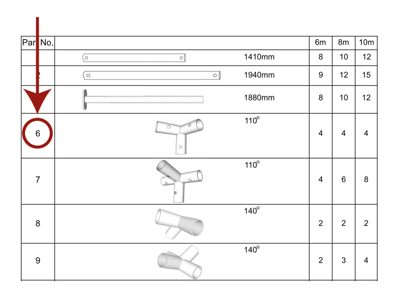łącznik 3-stronny, Ø42mm, 110°
