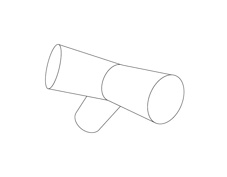 łącznik 3-stronny, Ø42mm, 140°