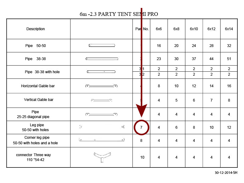 Wspornik, Ø50mm, 2188mm