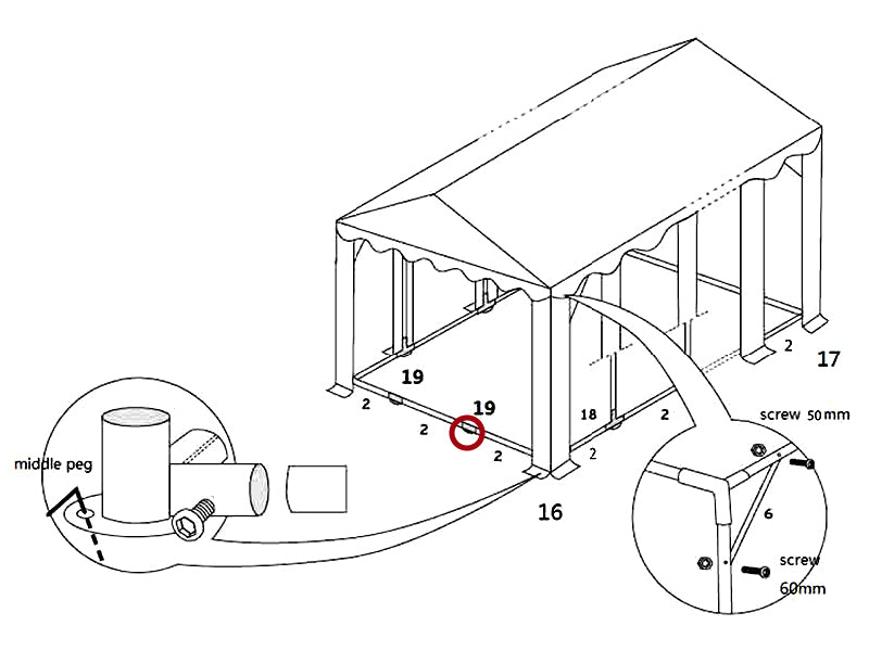 łącznik 2-stronny do listwy usztywniającej, Ø42mm
