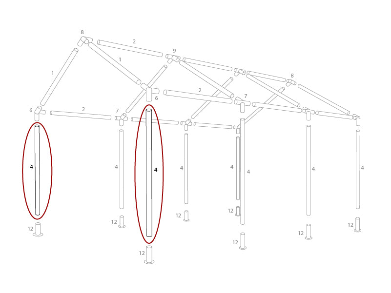 Wspornik, Ø38mm, 1880mm