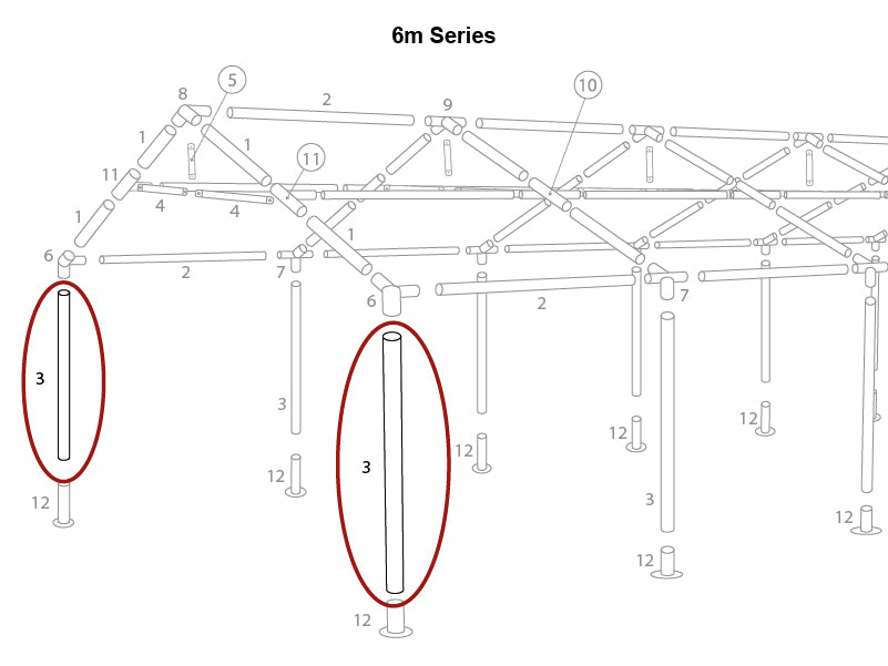 Wspornik, Ø38mm, 1880mm