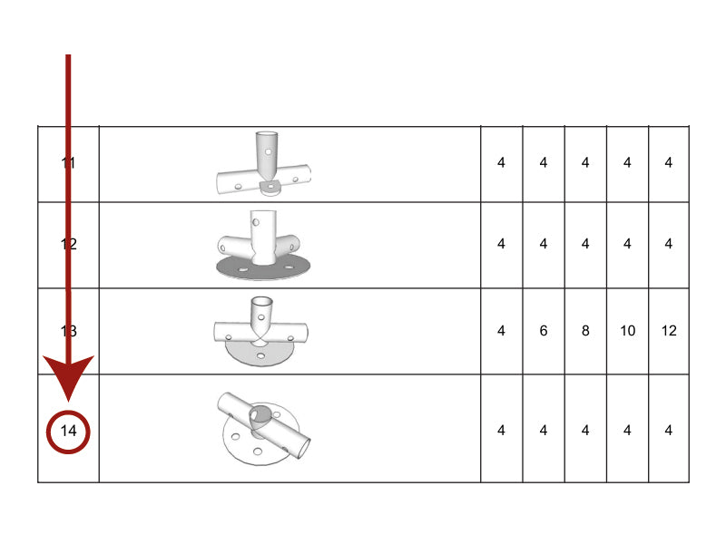 łącznik 2-stronny do listwy usztywniającej, Ø42mm, 250x50mm