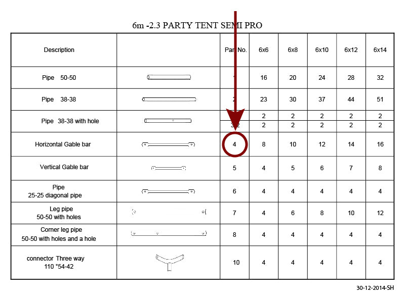 Szczytowa rura pozioma, Ø25mm, 1495mm