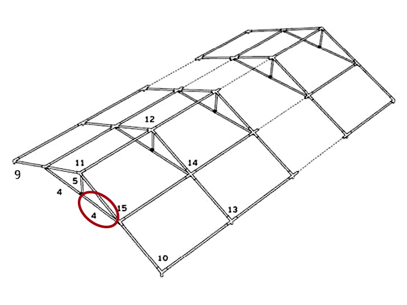 Szczytowa rura pozioma, Ø25mm, 1495mm