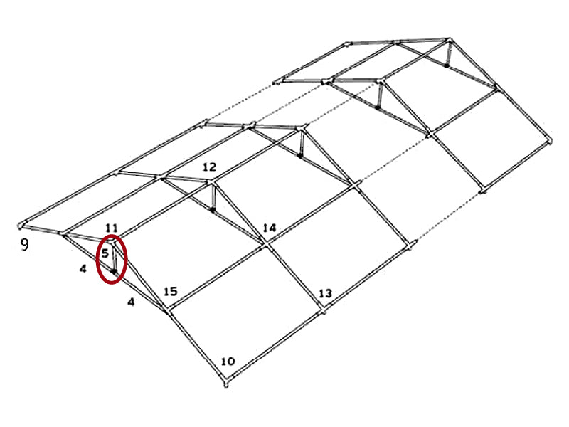 Szczytowa rura pionowa, Ø25mm, 550mm