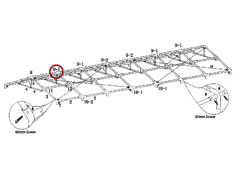 łącznik 4-stronny, Ø42+Ø54mm, 140°