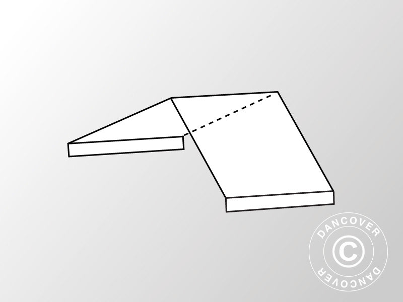 Poszycie dachowe środkowe 2m do namiotu Semi PRO CombiTents®, 6x2m, PCV, białe/szare