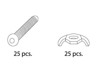 Opakownie z nakrętkami motylkowymi i śrubami