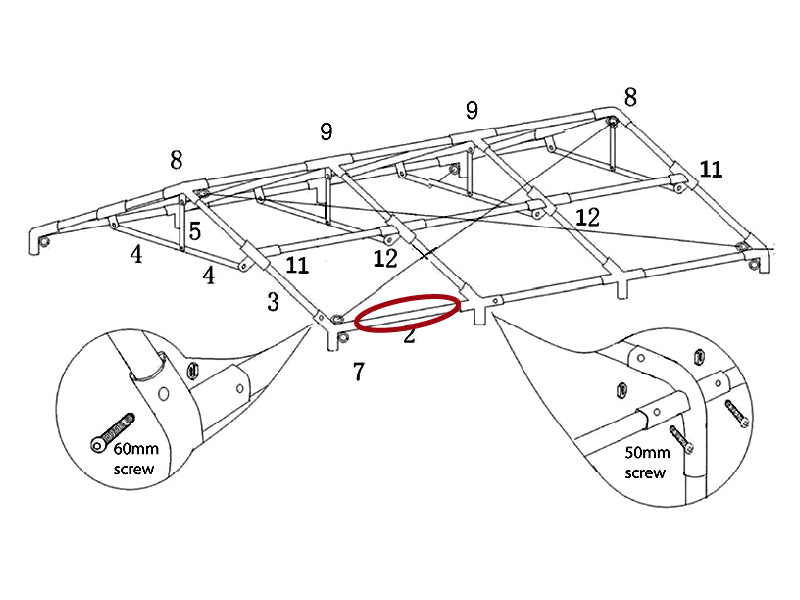 Rura dachowa, Ø38mm, 2210mm