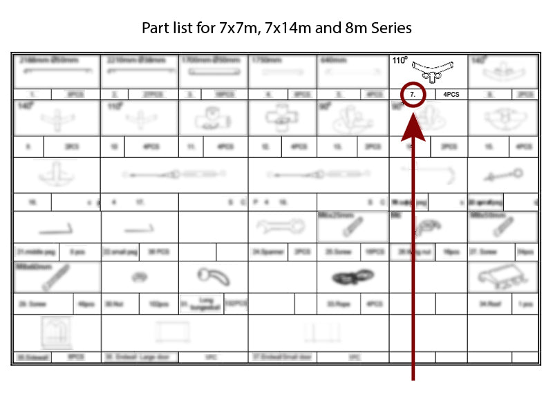 łącznik 3-stronny, Ø42+Ø54mm, 110°