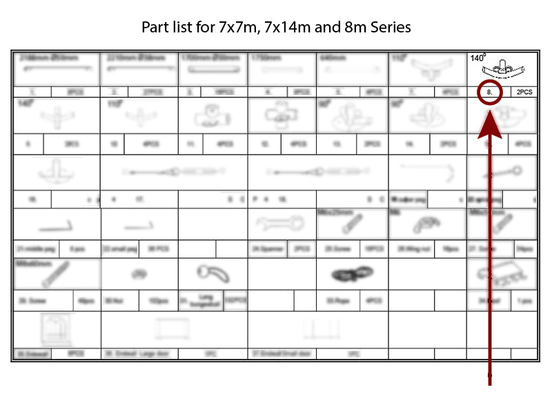 łącznik 3-stronny, Ø42+Ø54mm, 140°