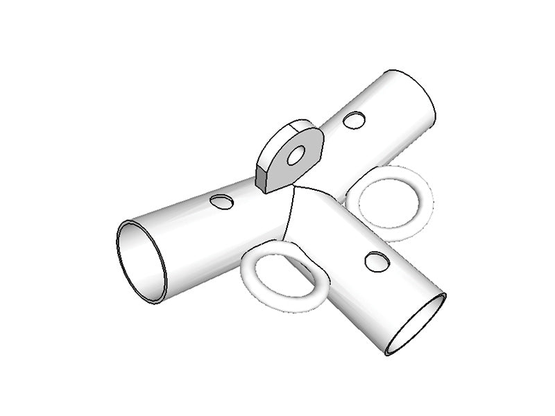 łącznik 3-stronny, Ø42+Ø54mm, 140°