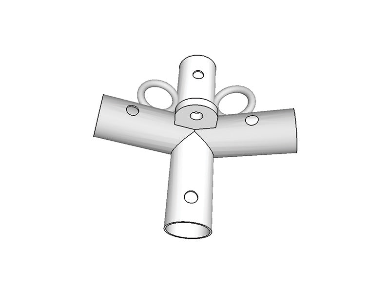 łącznik 4-stronny, Ø42+Ø54mm, 140°