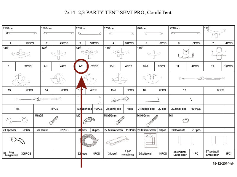 łącznik 4-stronny, Ø42+Ø54mm, 140°