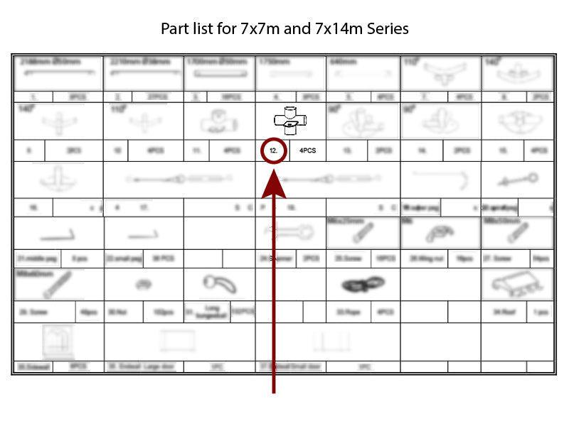 4-stronny łącznik płaski z kołnierzem, Ø42+Ø54mm