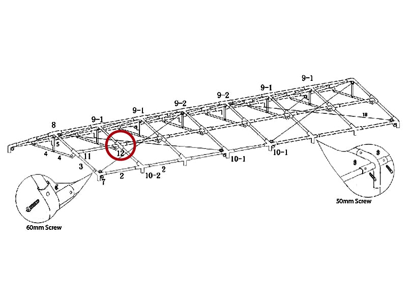 4-stronny łącznik płaski z kołnierzem, Ø42+Ø54mm