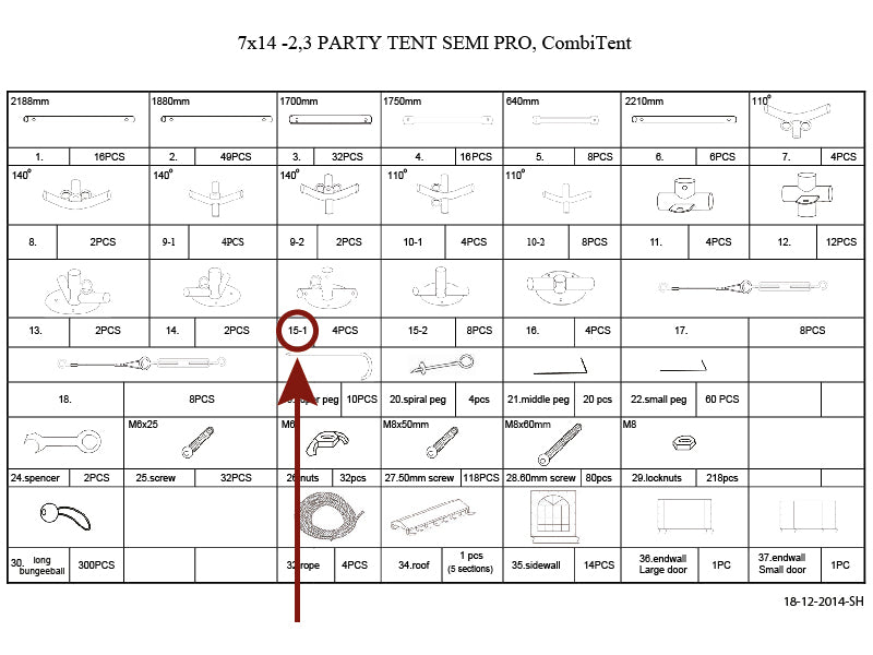 łącznik 3-stronny do ramy podłogowej, Ø42+Ø54mm
