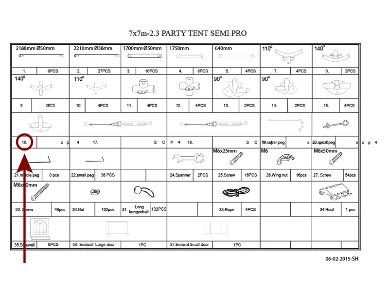 łącznik 3-stronny do listwy usztywniającej, Ø42+Ø54mm