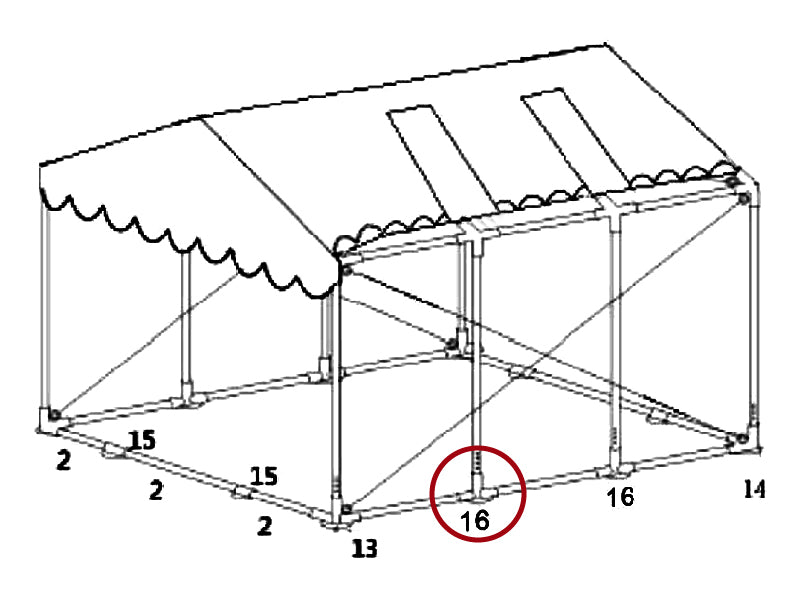 łącznik 3-stronny do listwy usztywniającej, Ø42+Ø54mm