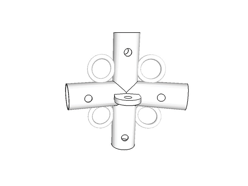 łącznik 4-stronny, Ø42+Ø54mm, 140°
