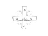 łącznik 4-stronny, Ø42+Ø54mm, 140°