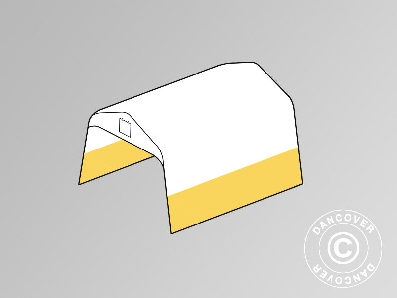 Poszycie do namiotu magazynowego/roboczego PRO, 3,6x4,8m, PCV, Białe/żółte