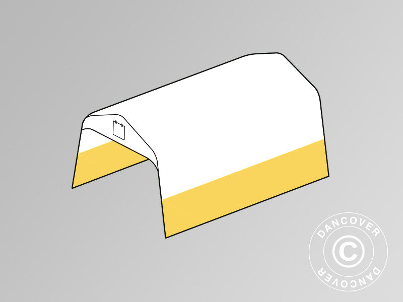 Poszycie do namiotu magazynowego/roboczego PRO, 3,6x6m, PCV, Białe/żółte