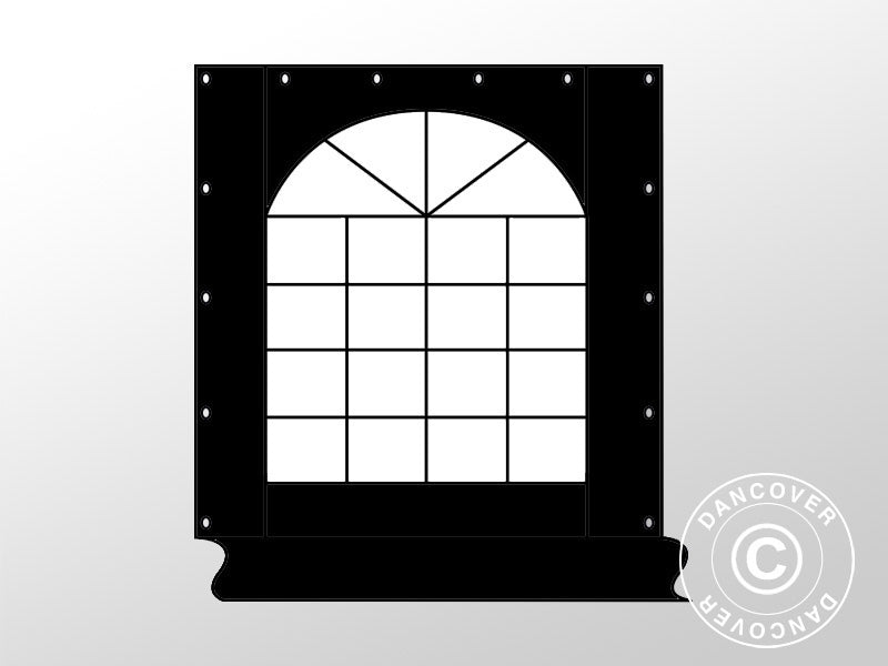 Ściana boczna z drzwiami 2,33m, poliester, Czarna