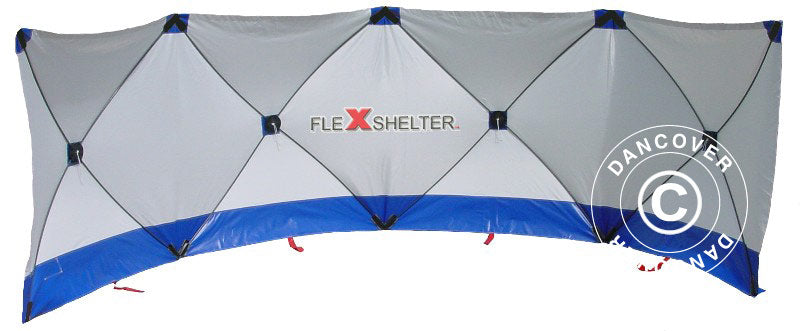 Parawan ochronny FleXshelter PRO, 7,2x1,8m, biały/niebieski
