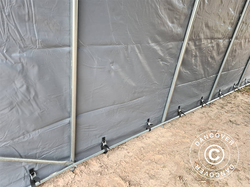 Namiot garażowy 3,77x7,3x3,18m PCV, Szary