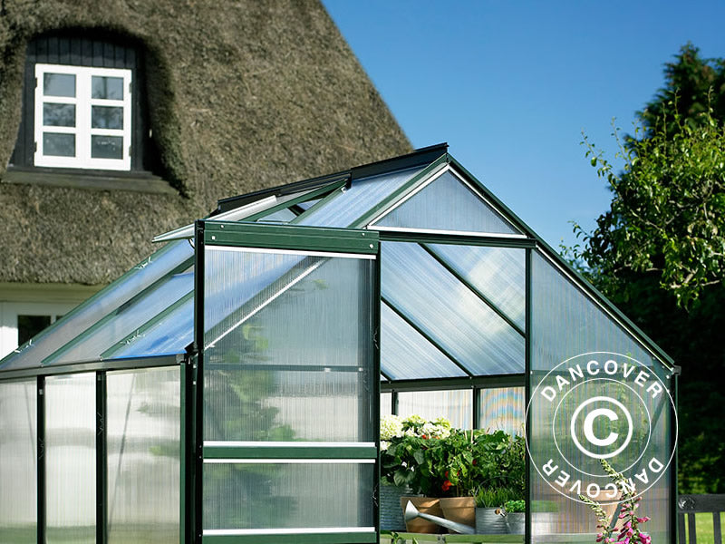 Szklarnia z poliwęglanu Halls Popular 3,8m², 1,93x1,95x1,95m, Zielony