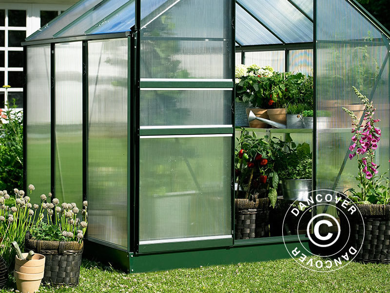 Szklarnia z poliwęglanu Halls Popular 3,8m², 1,93x1,95x1,95m, Zielony