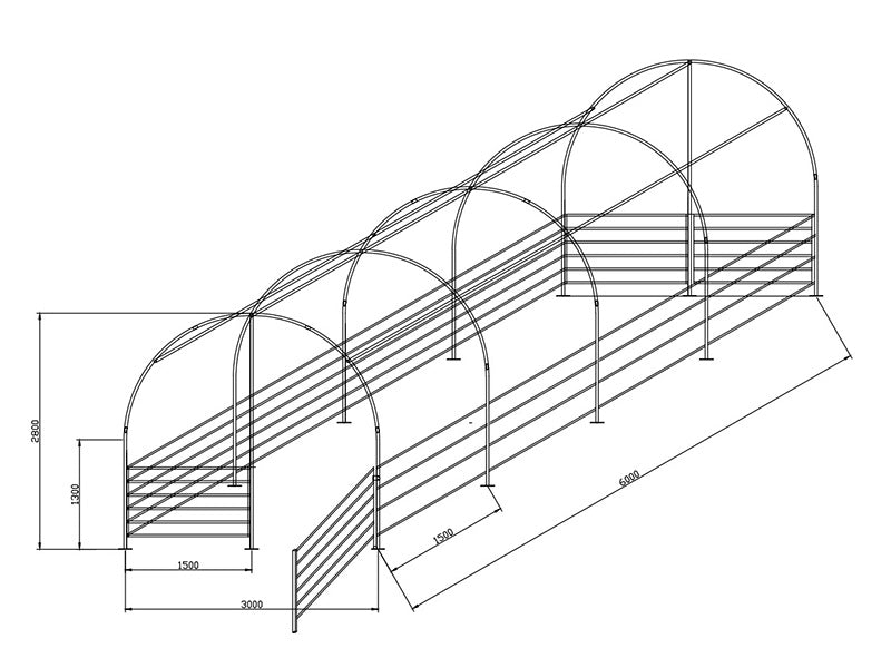 Namiot dla zwierząt gospodarskich 3x6x2,8m, PCV, Zielony